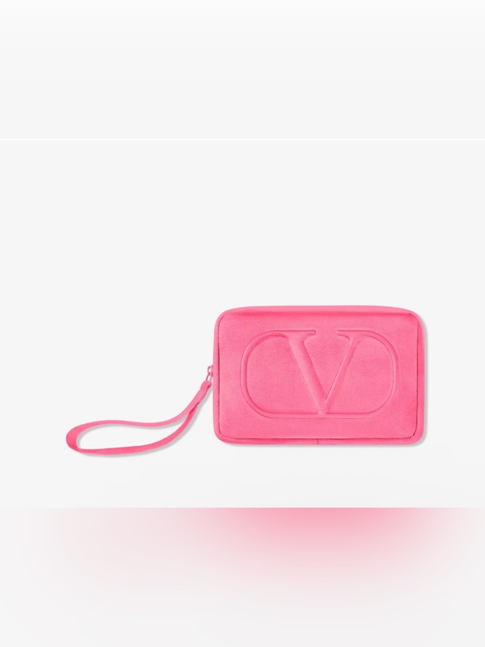 New,unused small Valentino beauty Pink Suede Wristlet Clutch/pouch